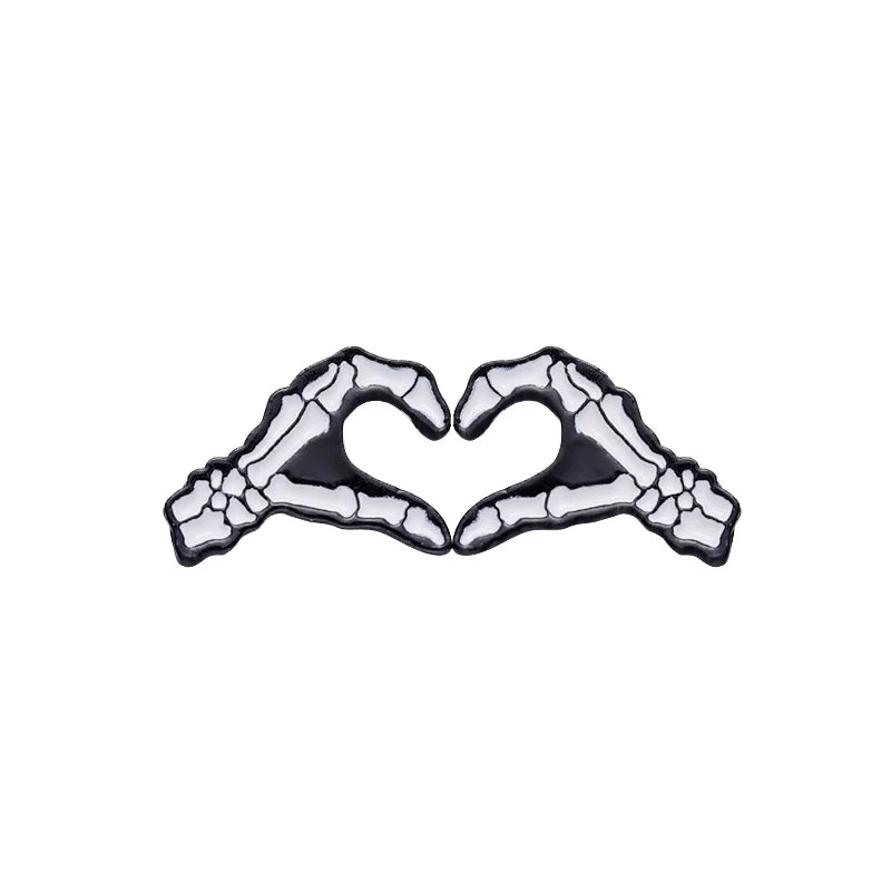 Cool Skull Heart Metal Pin Badge by Topboring