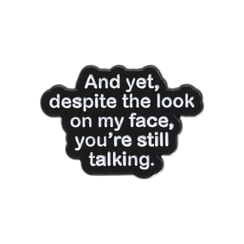 Kawaii Mini Black Smiley Metal Metal Pin Badge