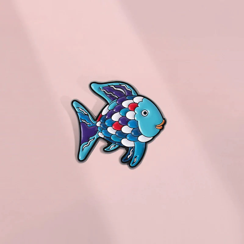 Cute Cartoon Fish Metal Pin Badge by Topboring
