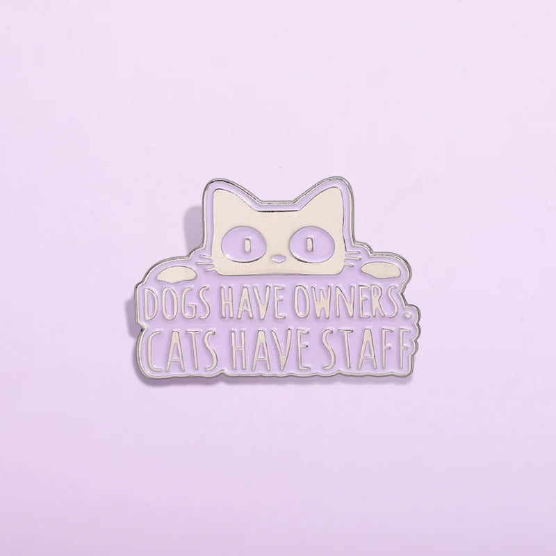 Cute Cartoon Cat Metal Pin Badge by Topboring