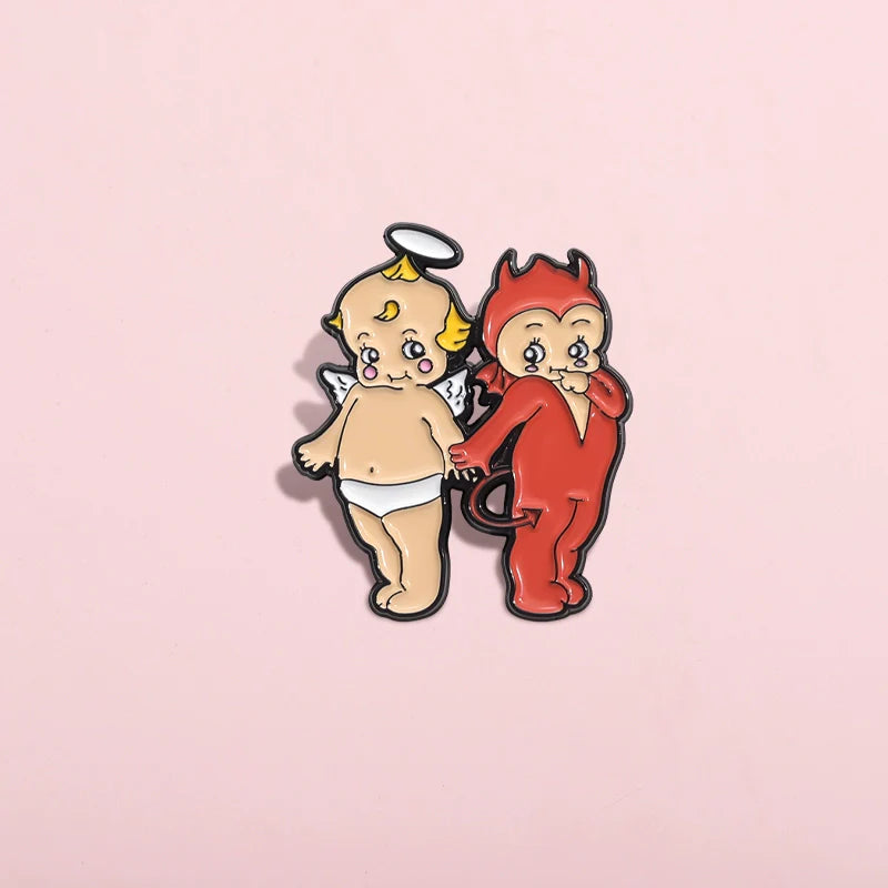 Cute Cartoon Metal Pin Badge by Topboring