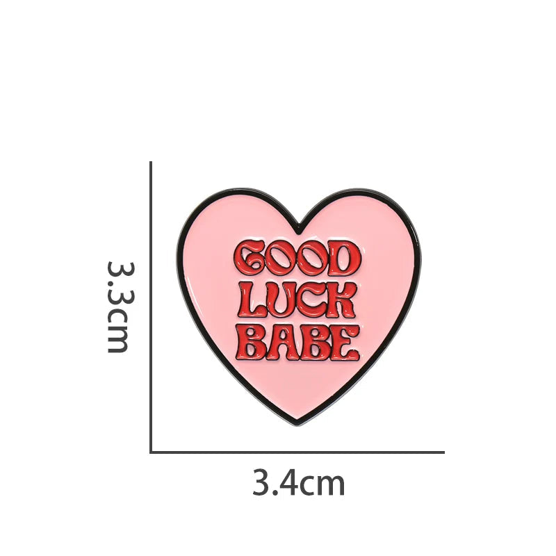 Whimsical Heart Metal Pin Badge by Topboring