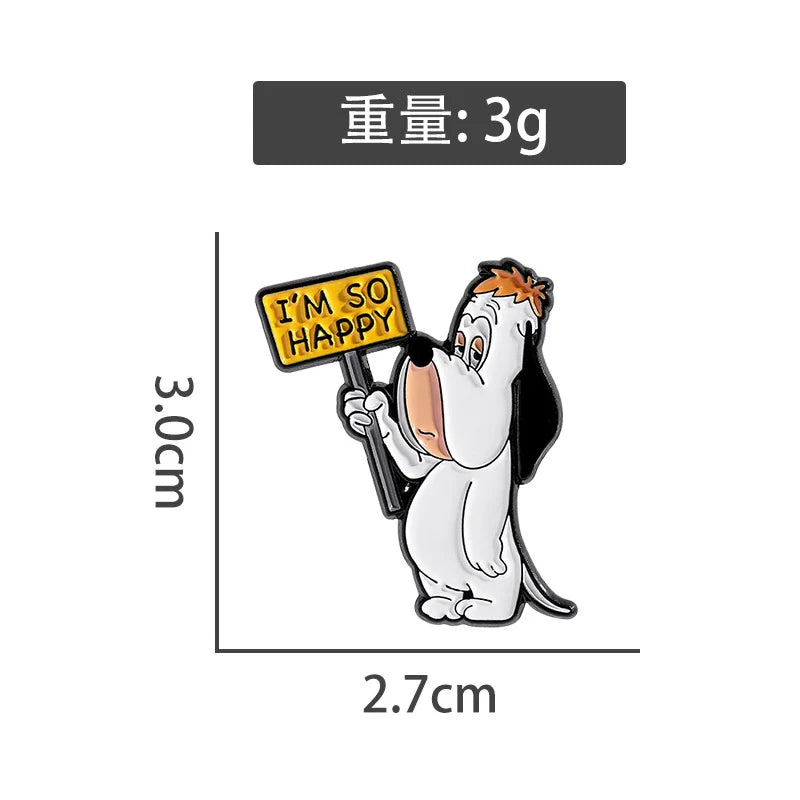 Cute Cartoon Dog Metal Pin Badge by Topboring