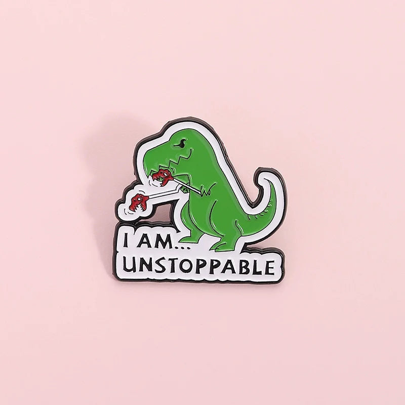Cute Cartoon Dinosaur Metal Pin Badge by Topboring