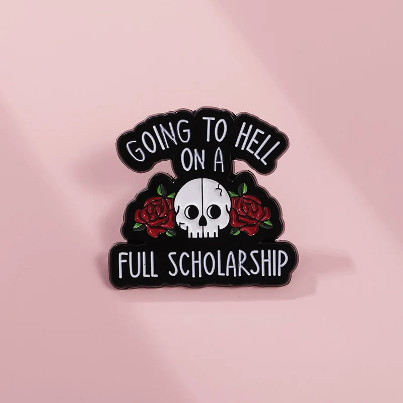 Mini Skull Rose Metal Pin Badge by Topboring