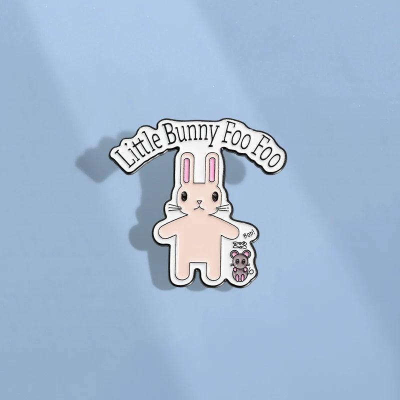 Cute Cartoon Bunny Metal Pin Badge by Topboring