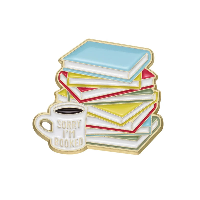 Kawaii Cute Cartoon Coffee Metal Hard Enamel Pin Badge