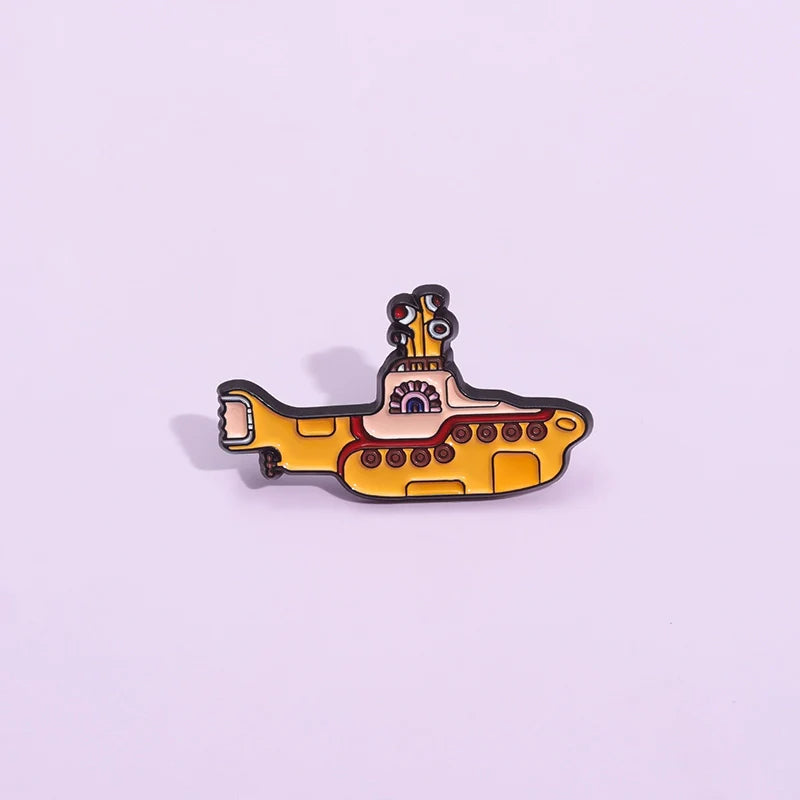 Whimsical Yellow Pin Badge by Topboring