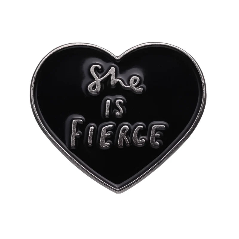 Funny Cute Black Heart Metal Hard Enamel Pin Badge