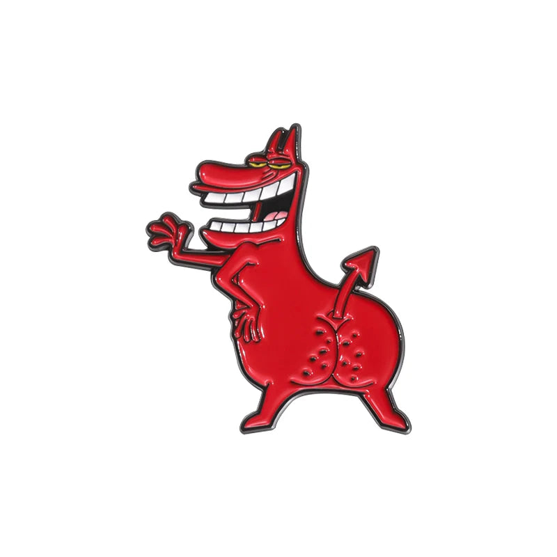 Cute Red Cartoon Metal Pin Badge by Topboring