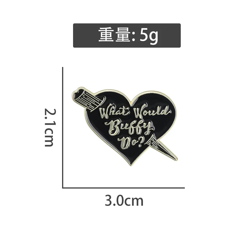 Cute Cartoon Heart Metal Pin Badge by Topboring