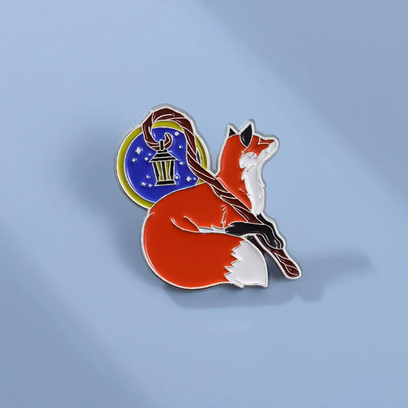 Cute Cartoon Fox Metal Pin Badge by Topboring