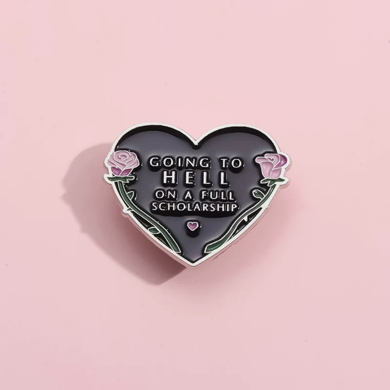 Bold Black Heart Metal Pin Badge by Topboring