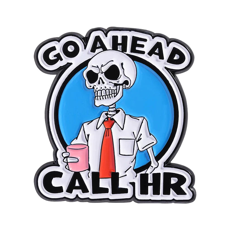 Aesthetic Elegant Skull Cartoon Metal Metal Pin Badge