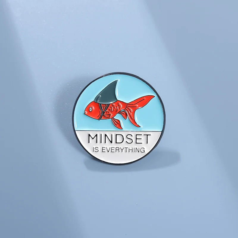 Funny Heart Fish Metal Pin Badge by Topboring
