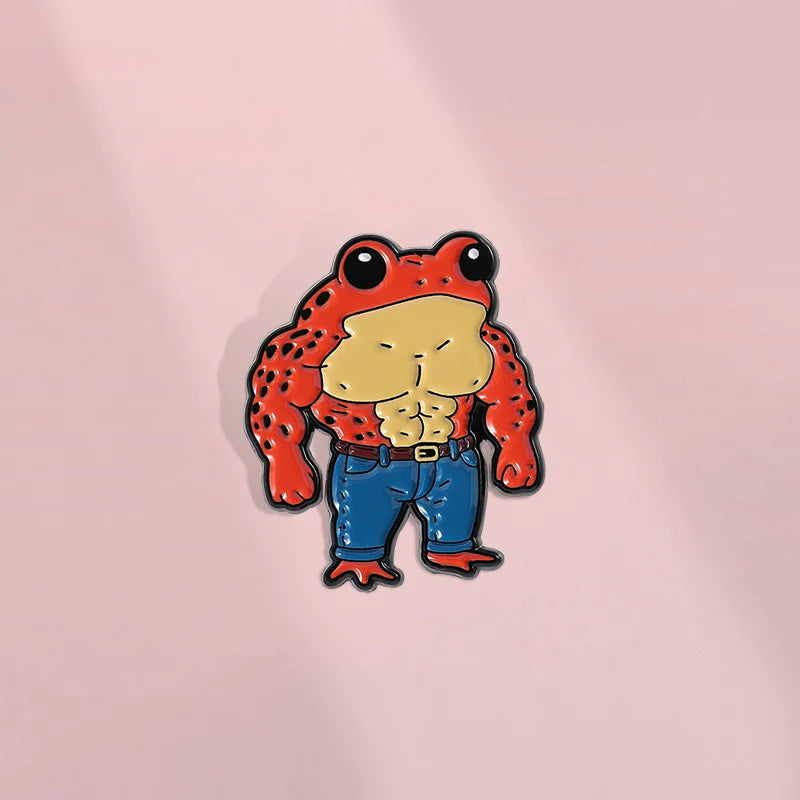 Cute Cartoon Frog Metal Pin Badge by Topboring