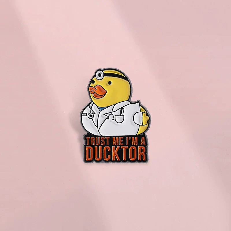 Playful Cartoon Metal Pin Badge by Topboring