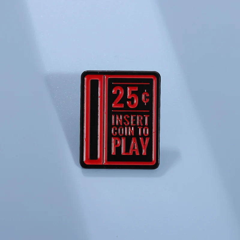 Retro Red Metal Pin Badge by Topboring