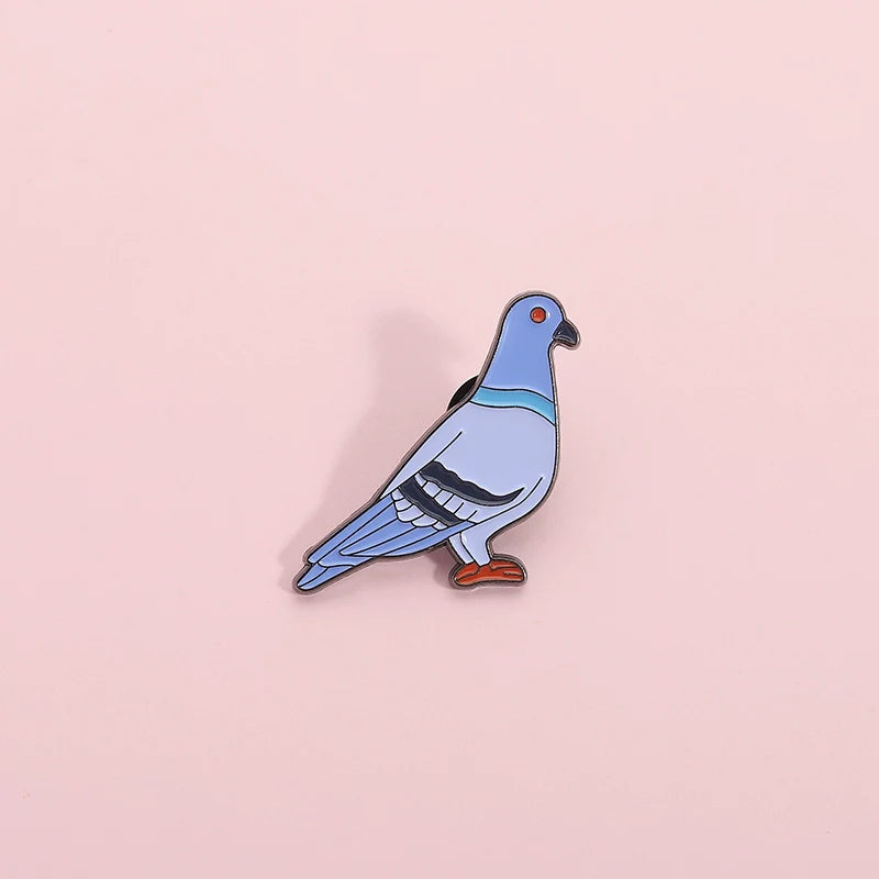 Retro Cartoon Bird Metal Pin Badge by Topboring
