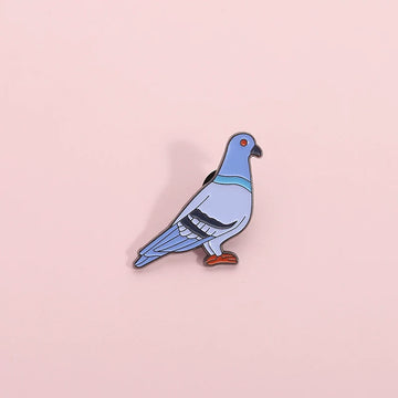 Retro Cartoon Bird Metal Pin Badge by Topboring