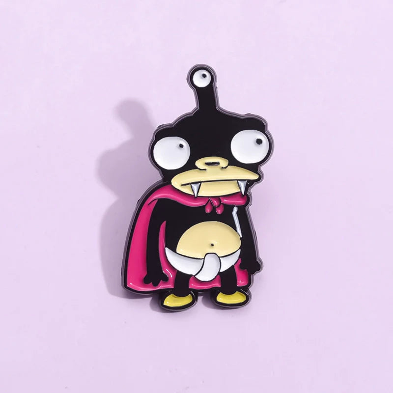 Retro Cartoon Dog Pin Badge by Topboring