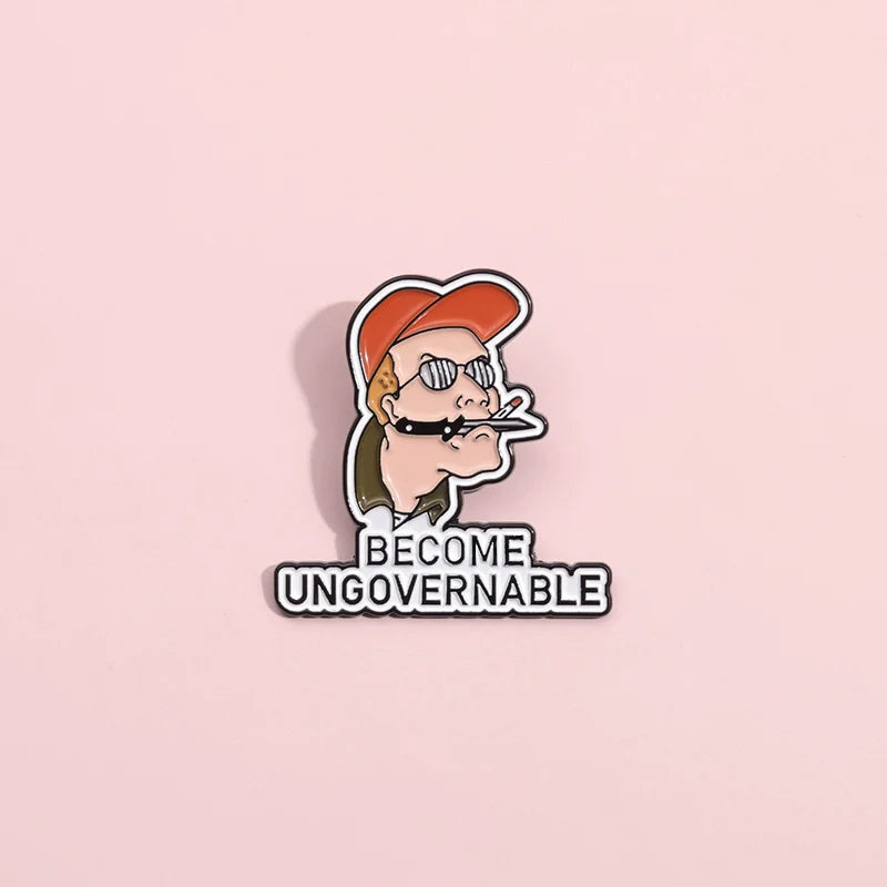 Playful Cartoon Metal Pin Badge by Topboring