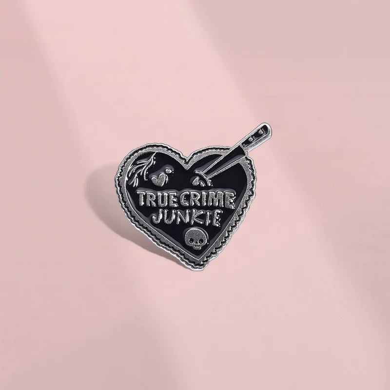 Bold Skull Heart Metal Pin Badge by Topboring