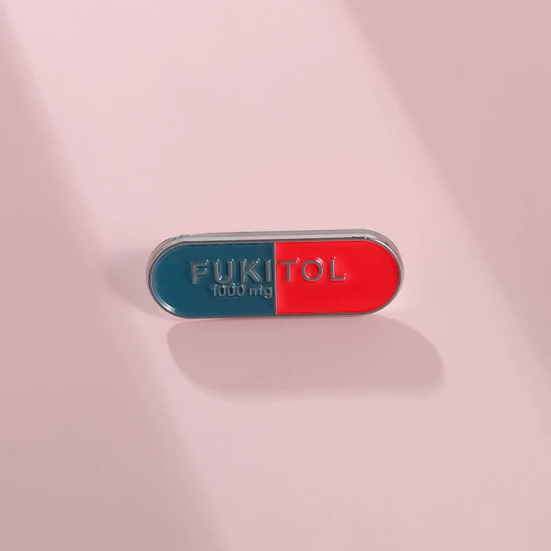 Whimsical Cartoon Metal Pin Badge by Topboring