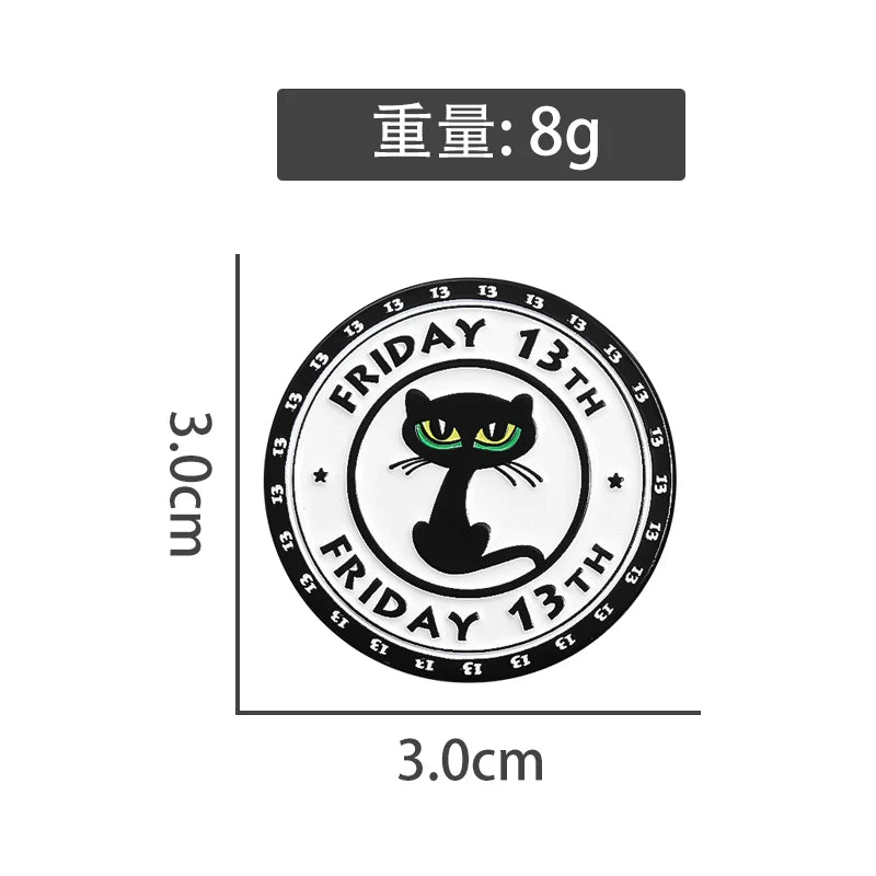 Kawaii Cute Cartoon Cat Metal Hard Enamel Pin Badge Style2