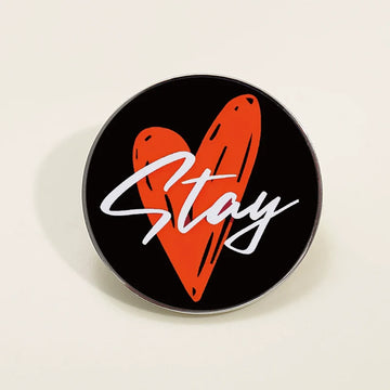 Whimsical Cartoon Heart Metal Pin Badge by Topboring