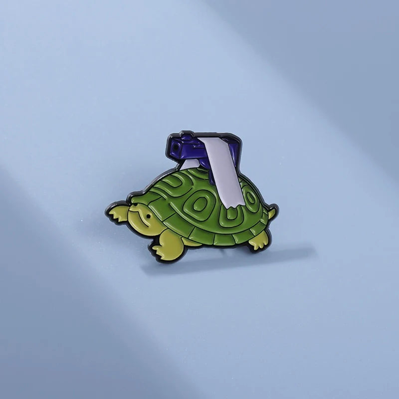 Cute Green Metal Pin Badge by Topboring