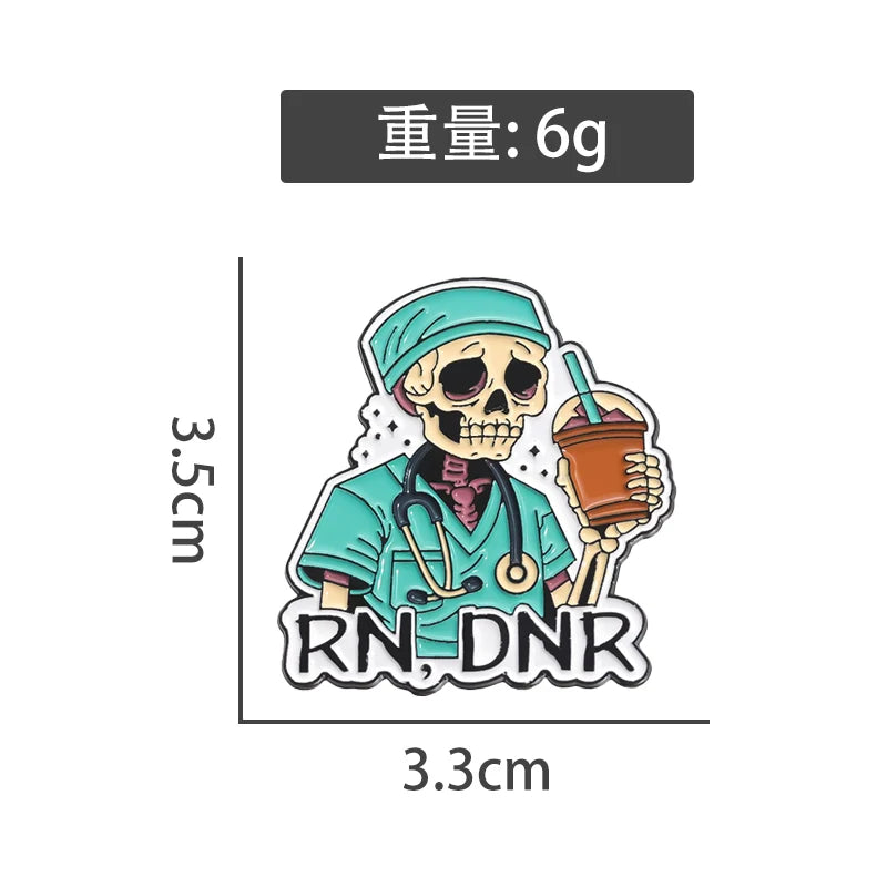 Cute Skull Cartoon Metal Pin Badge by Topboring
