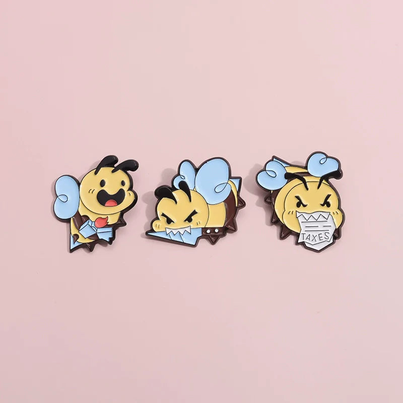 Cute Cartoon Bee Metal Pin Badge by Topboring