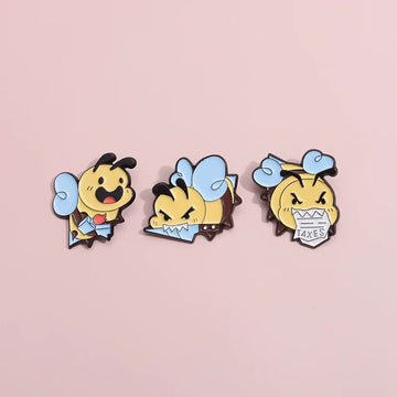 Cute Cartoon Bee Metal Pin Badge by Topboring