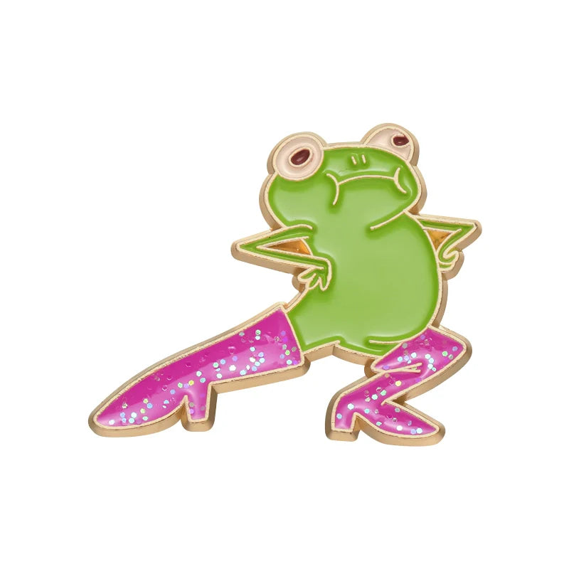 Funny Cute Frog Metal Pin Enamel Pin Badge