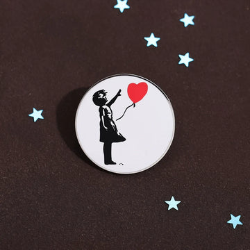 Cute White Pin Badge by Topboring