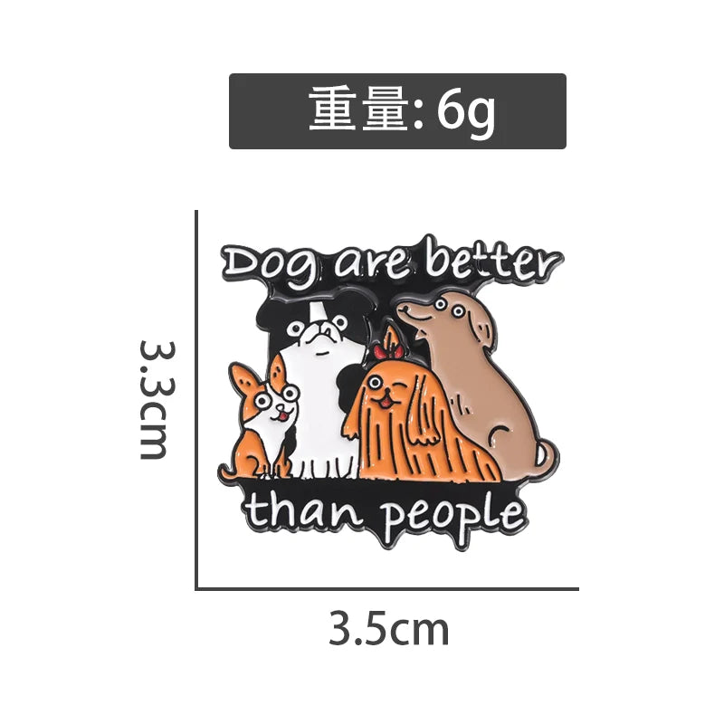 Cute Cartoon Dog Metal Pin Badge by Topboring
