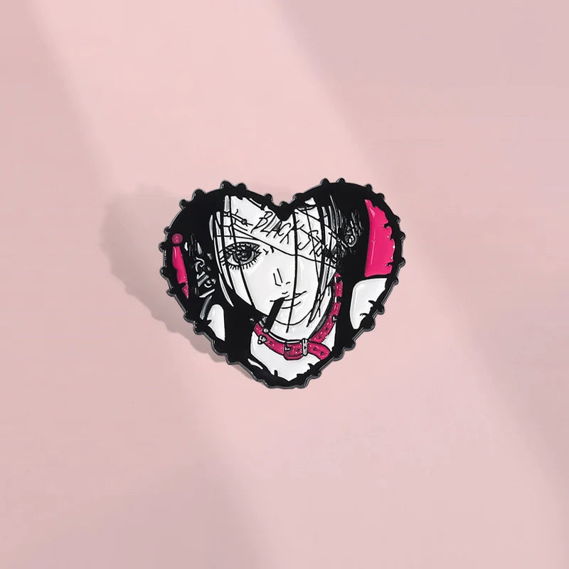 Cute Cartoon Heart Metal Pin Badge by Topboring
