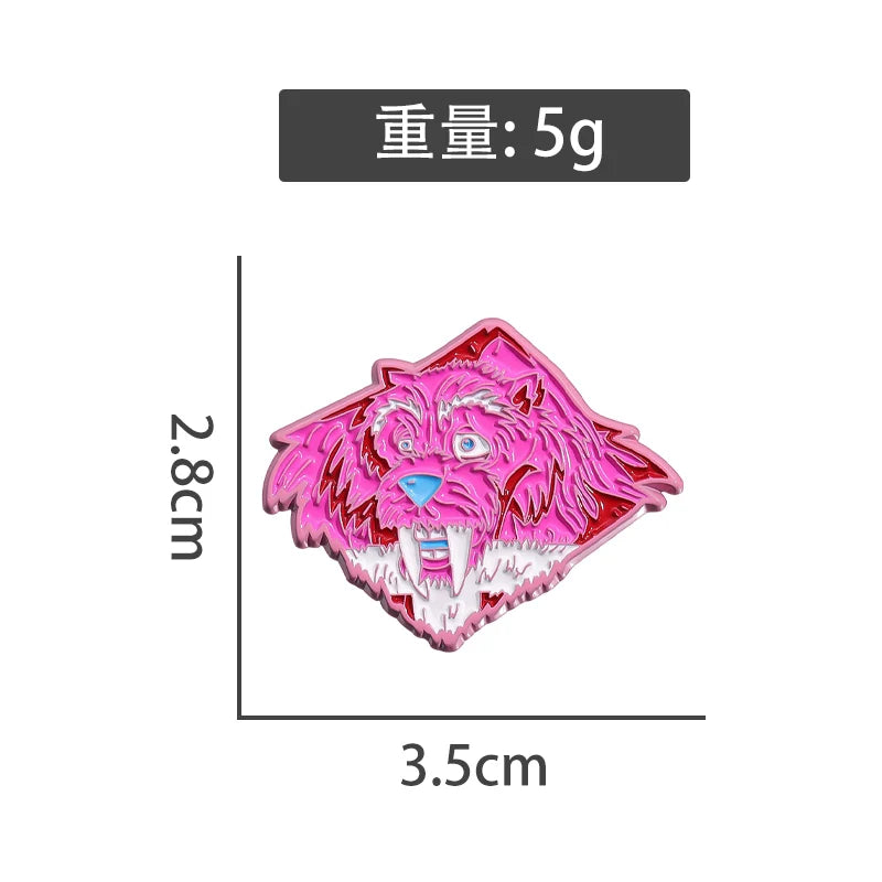 Cute Cartoon Lion Metal Pin Badge by Topboring