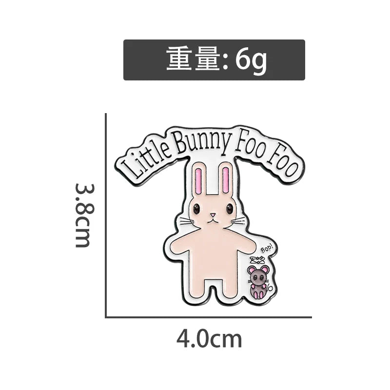 Cute Cartoon Bunny Metal Pin Badge by Topboring