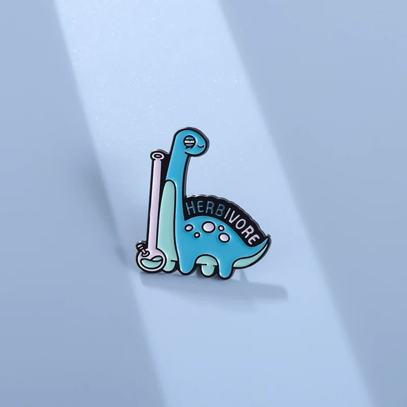 Cute Cartoon Dinosaur Metal Pin Badge by Topboring