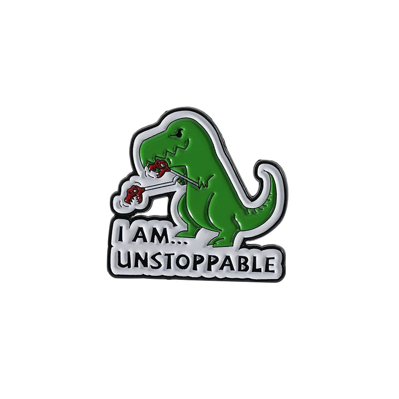 Cute Cartoon Dinosaur Metal Pin Badge by Topboring