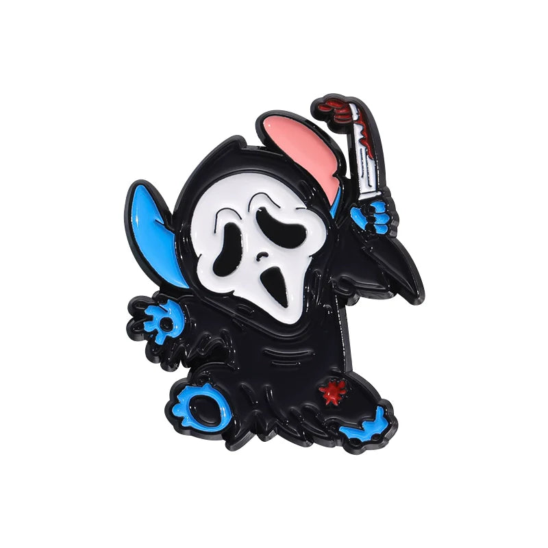 Kawaii Playful Skull Pin Badge Metal Pin Badge