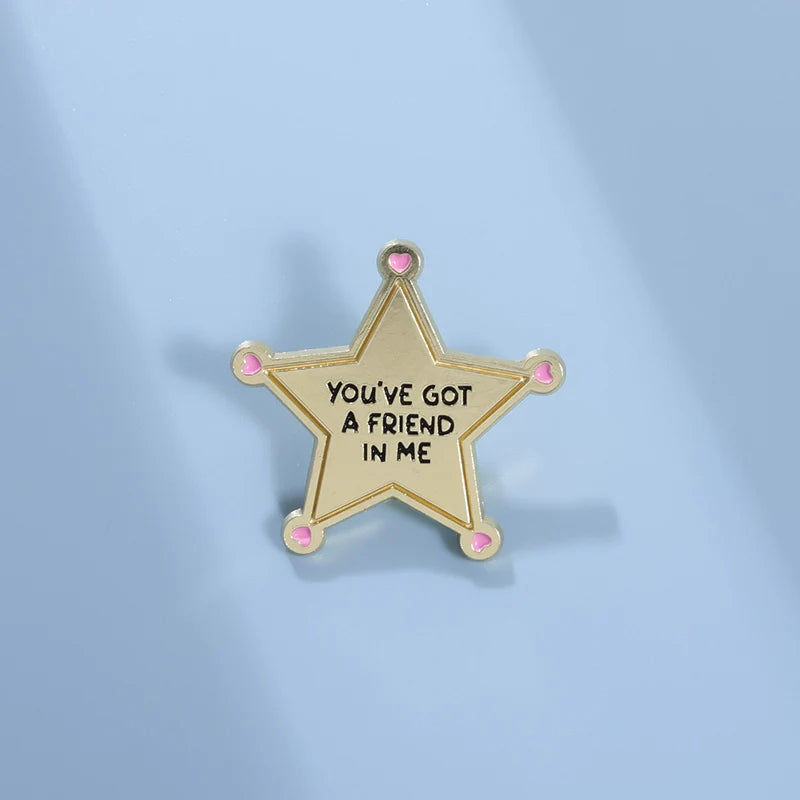 Elegant Star Metal Pin Badge by Topboring
