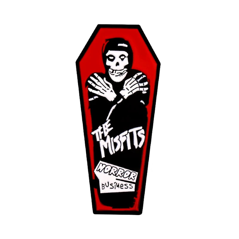 Bold Skull Red Metal Pin Badge by Topboring