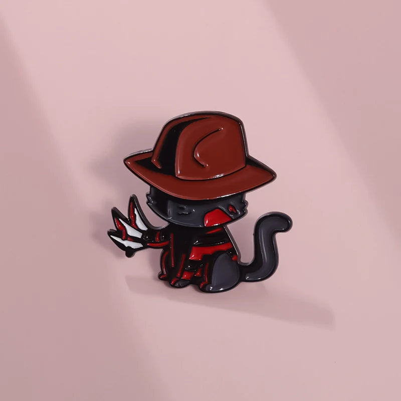 Charming Ghost Cat Metal Pin Badge by Topboring