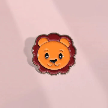 Cute Cartoon Lion Metal Pin Badge by Topboring