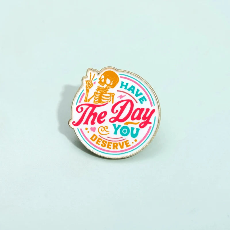 Bold Skull Cartoon Metal Pin Badge by Topboring