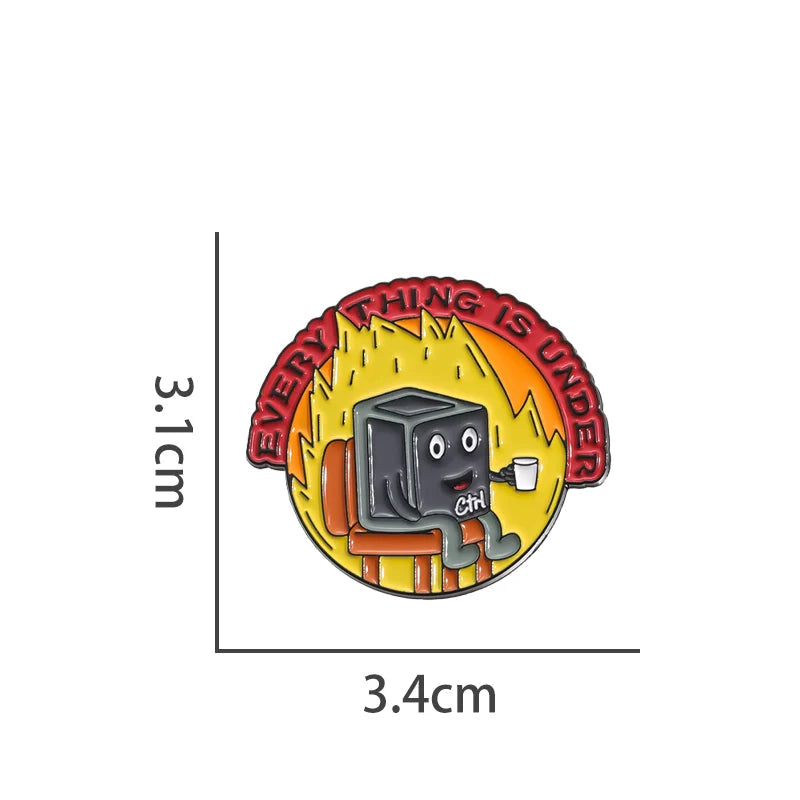 Cute Cartoon Metal Pin Badge by Topboring