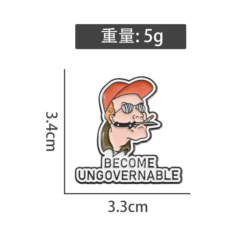 Playful Cartoon Metal Pin Badge by Topboring